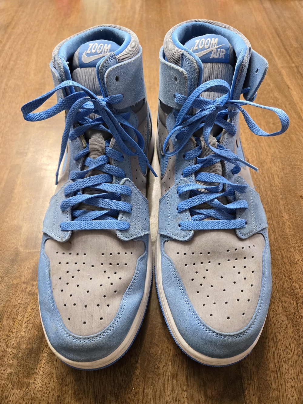 Nike Light Blue and Gray High-Top Sneakers